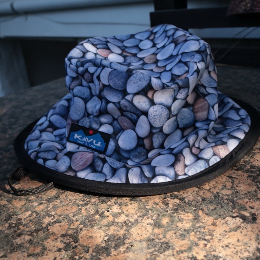 KAVU Fisherman's Chillba River Bed Packable One Size Drawstring Bucket Hat Fold